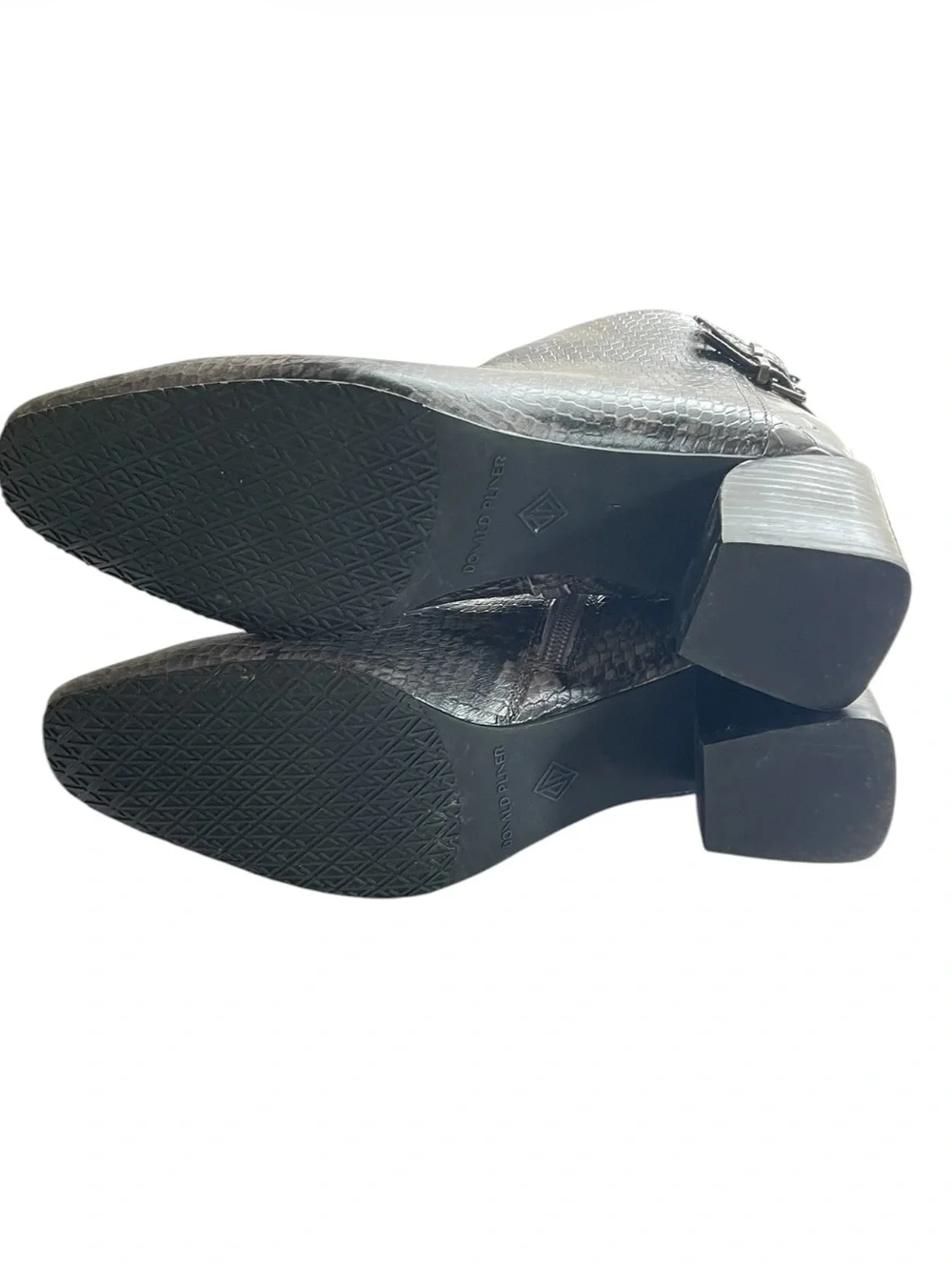 Donald J. Pliner Alek Grey Snake-Embossed Leather Ankle Boots